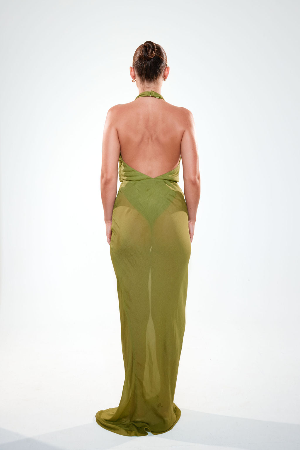 La Noche Halter Dress || Moss