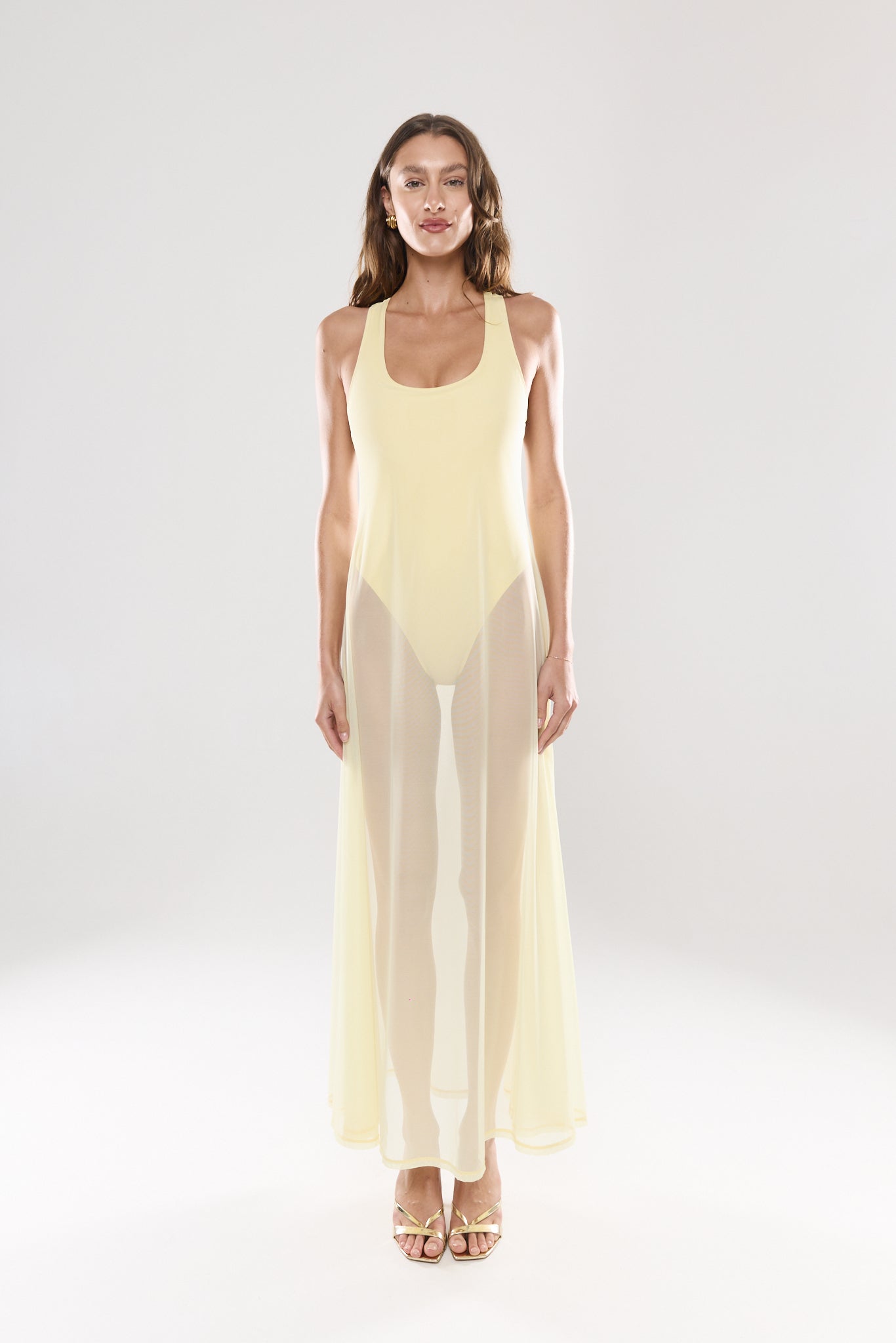 Saint Tropezianne Sheer Dress Lemon - Resort Beachwear Saint Tropezianne Sheer Dress Lemon - Resort Beachwear