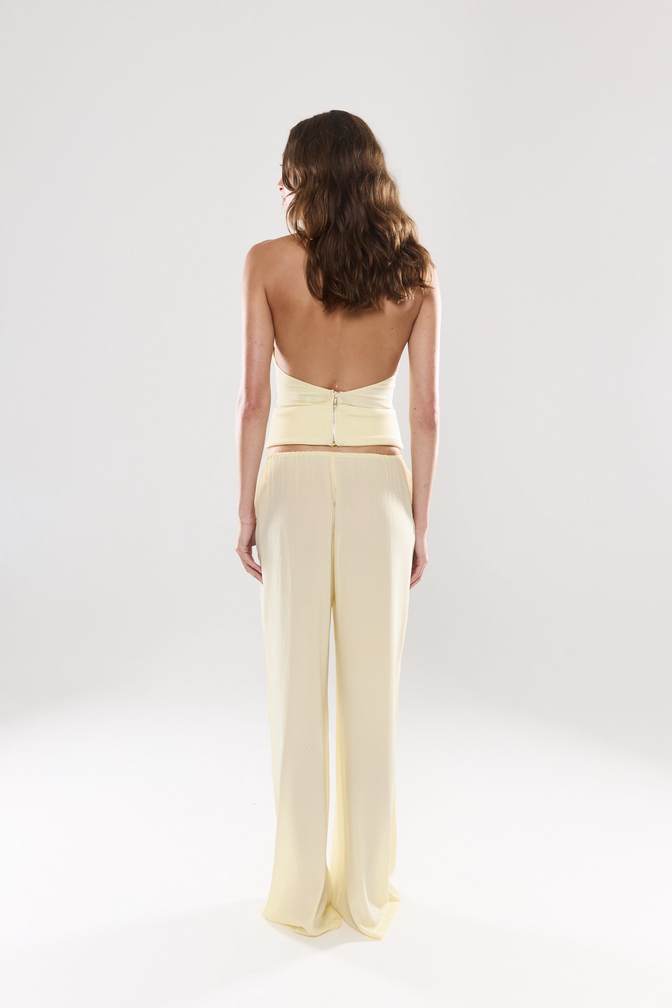 Provence Silk Halter Top | Lemon